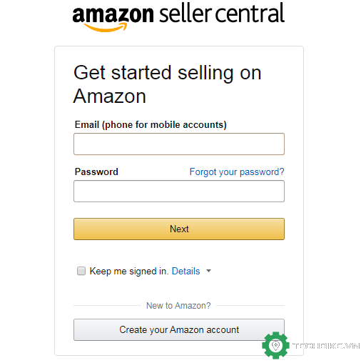 Điền đầy đủ thông tin theo yêu cầu hệ thống Amazon