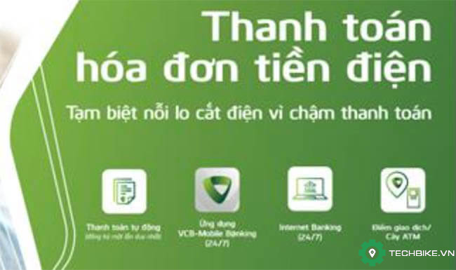 Cách thanh toán tiền điện qua ngân hàng Vietcombank (VCB Digibank)