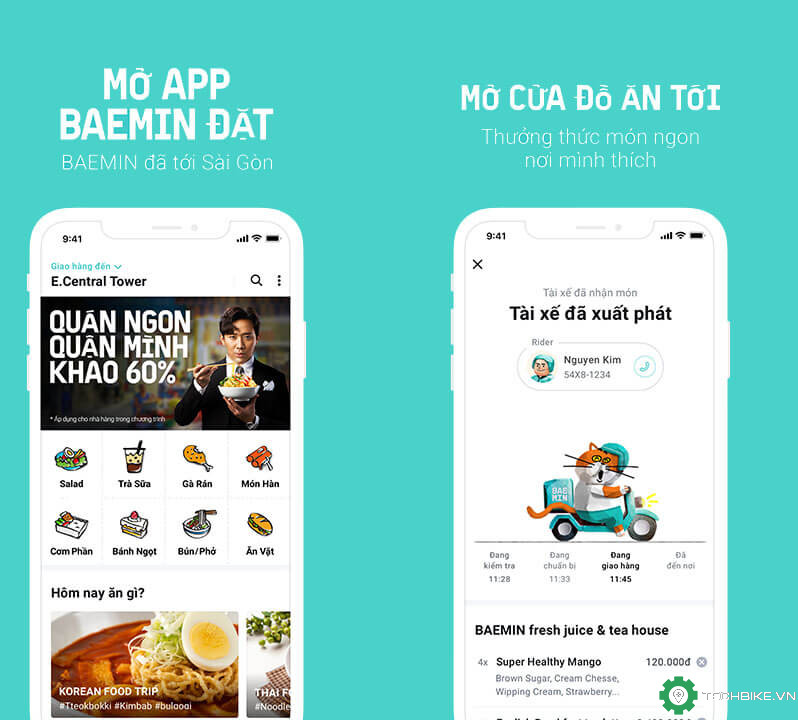 Ứng dụng Baemin thiết kế app khá thân thiện, đơn giản và dễ dàng sử dụng