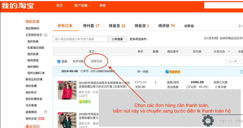 Có nhiều phương thức thanh toán trên taobao.com