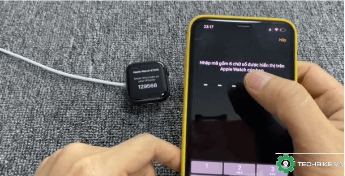 Xác nhận mã để kết nối Apple Watch và iphone