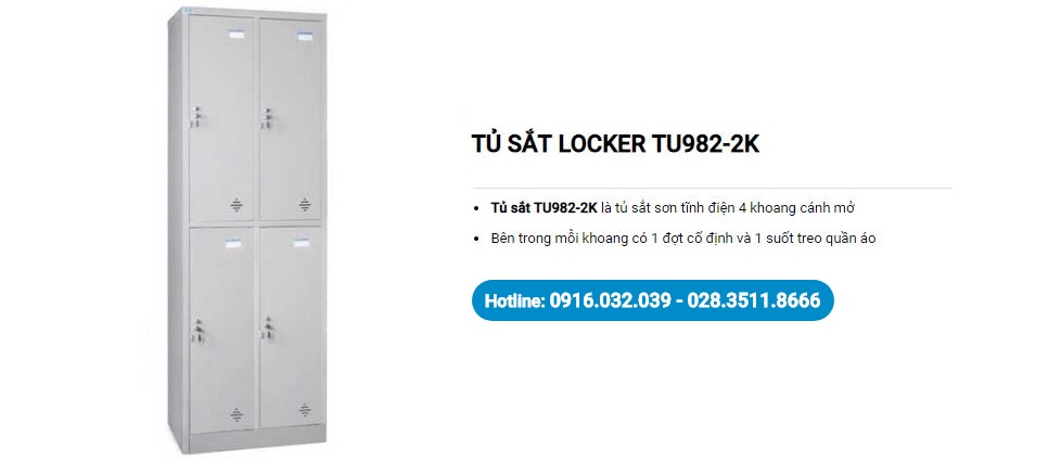 Tủ locker văn phòng TU982-2K