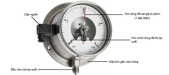  cấu tạo đồng hồ áp suất tiếp điểm điện