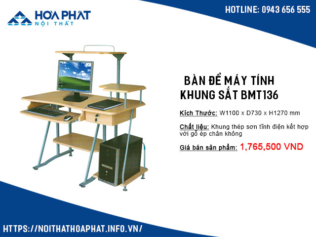 bàn để máy tính nhỏ gọn giá rẻ BMT136