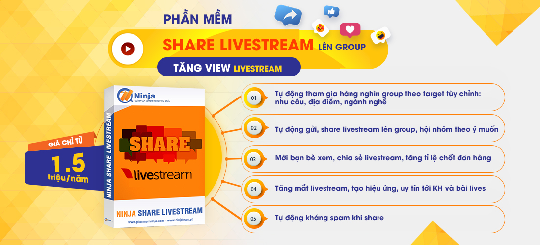 Phần mềm quảng cáo facebook  Share-livestream